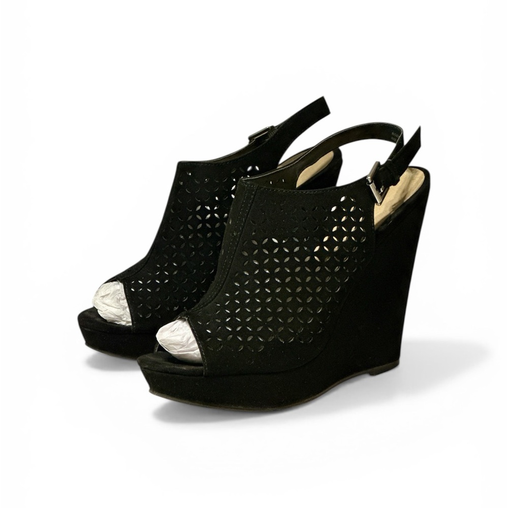 Chinese Laundry Elegant Black Wedge Sandals 8.5